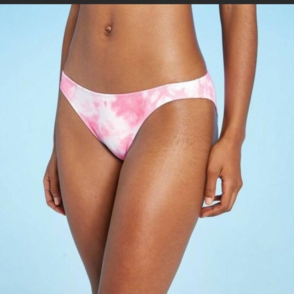 Juniors' low rise Ribbed Cheeky Bikini
Bottom - Xhilaration Pink & white tie dye